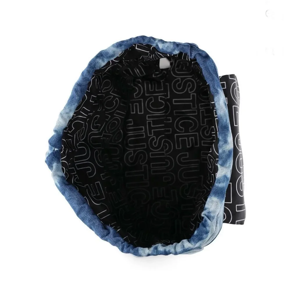 Justice Girls Denim Rucksack Backpack, Blue